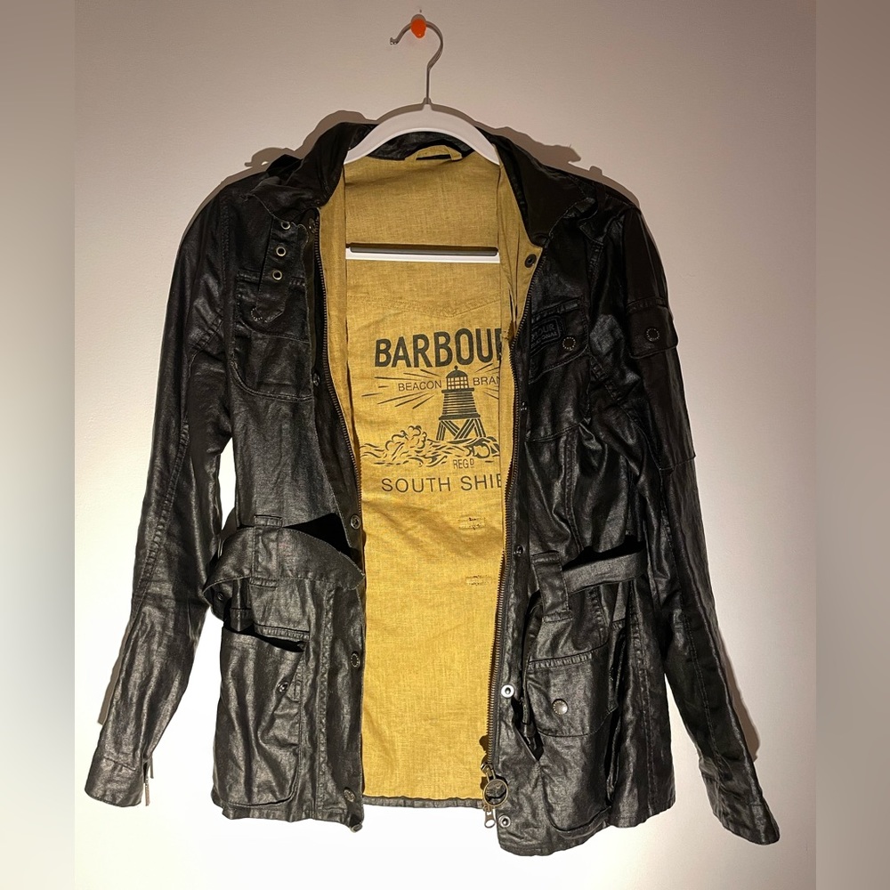 Black Barbour Motorcycle Jacket Size 6